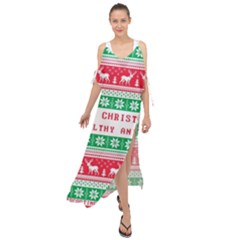 Merry Christmas Ya Filthy Animal Maxi Chiffon Cover Up Dress