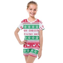 Merry Christmas Ya Filthy Animal Kids  Mesh T-Shirt and Shorts Set