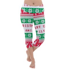 Merry Christmas Ya Filthy Animal Lightweight Velour Capri Yoga Leggings