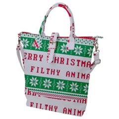 Merry Christmas Ya Filthy Animal Buckle Top Tote Bag