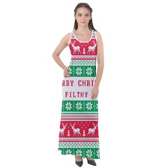 Merry Christmas Ya Filthy Animal Sleeveless Velour Maxi Dress
