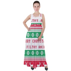 Merry Christmas Ya Filthy Animal Empire Waist Velour Maxi Dress