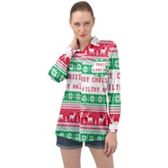 Merry Christmas Ya Filthy Animal Long Sleeve Satin Shirt