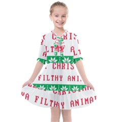 Merry Christmas Ya Filthy Animal Kids  All Frills Chiffon Dress