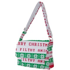 Merry Christmas Ya Filthy Animal Full Print Messenger Bag (L)