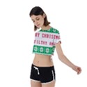 Merry Christmas Ya Filthy Animal Tie Back Short Sleeve Crop T-Shirt View2