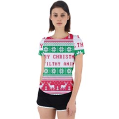 Merry Christmas Ya Filthy Animal Back Cut Out Sport T-shirt by Grandong