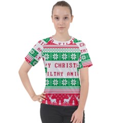 Merry Christmas Ya Filthy Animal Women s Sport Raglan T-Shirt