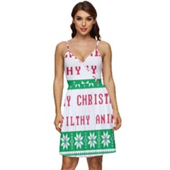 Merry Christmas Ya Filthy Animal V-Neck Pocket Summer Dress 