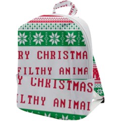 Merry Christmas Ya Filthy Animal Zip Up Backpack