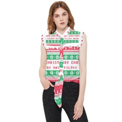 Merry Christmas Ya Filthy Animal Frill Detail Shirt