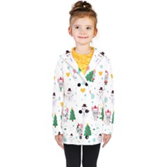 Christmas-seamless-pattern-with-cute-kawaii-mouse Kids  Double Breasted Button Coat by Grandong