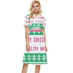 Merry Christmas Ya Filthy Animal Button Top Knee Length Dress