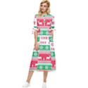 Merry Christmas Ya Filthy Animal Bow Sleeve Chiffon Midi Dress View1