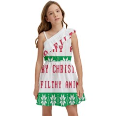 Merry Christmas Ya Filthy Animal Kids  One Shoulder Party Dress