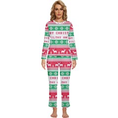 Merry Christmas Ya Filthy Animal Womens  Long Sleeve Lightweight Pajamas Set