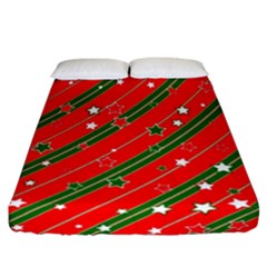 Christmas-paper-star-texture     - Fitted Sheet (california King Size) by Grandong