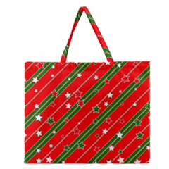 Christmas-paper-star-texture     - Zipper Large Tote Bag