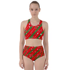 Christmas-paper-star-texture     - Racer Back Bikini Set by Grandong