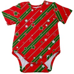 Christmas-paper-star-texture     - Baby Short Sleeve Bodysuit by Grandong