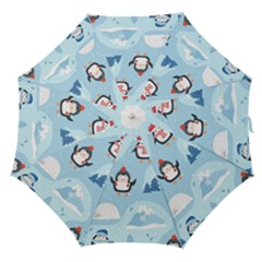 Christmas-seamless-pattern-with-penguin Straight Umbrellas