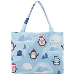 Christmas-seamless-pattern-with-penguin Mini Tote Bag