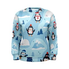 Christmas-seamless-pattern-with-penguin Women s Sweatshirt