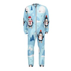 Christmas-seamless-pattern-with-penguin Onepiece Jumpsuit (kids) by Grandong