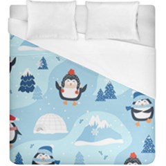 Christmas-seamless-pattern-with-penguin Duvet Cover (King Size)