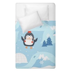 Christmas-seamless-pattern-with-penguin Duvet Cover Double Side (single Size) by Grandong