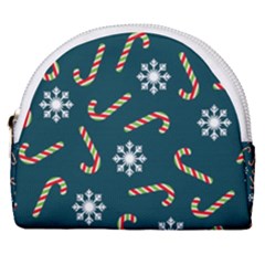 Christmas-seamless-pattern-with-candies-snowflakes Horseshoe Style Canvas Pouch by Grandong