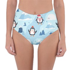 Christmas-seamless-pattern-with-penguin Reversible High-Waist Bikini Bottoms