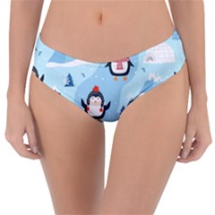 Christmas-seamless-pattern-with-penguin Reversible Classic Bikini Bottoms