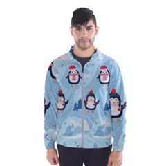 Christmas-seamless-pattern-with-penguin Men s Windbreaker