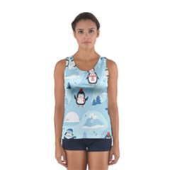Christmas-seamless-pattern-with-penguin Sport Tank Top 