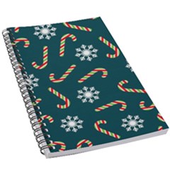 Christmas-seamless-pattern-with-candies-snowflakes 5 5  X 8 5  Notebook by Grandong