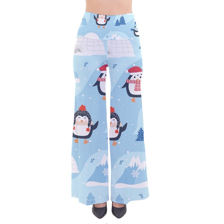 Christmas-seamless-pattern-with-penguin So Vintage Palazzo Pants