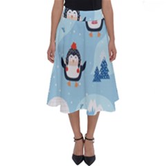 Christmas-seamless-pattern-with-penguin Perfect Length Midi Skirt