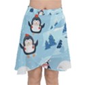 Christmas-seamless-pattern-with-penguin Chiffon Wrap Front Skirt View1