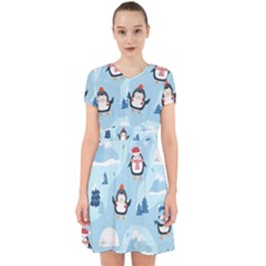 Christmas-seamless-pattern-with-penguin Adorable in Chiffon Dress