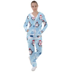 Christmas-seamless-pattern-with-penguin Women s Tracksuit