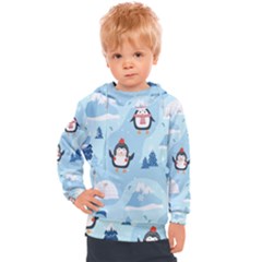 Christmas-seamless-pattern-with-penguin Kids  Hooded Pullover