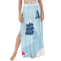Christmas-seamless-pattern-with-penguin Maxi Chiffon Tie-Up Sarong