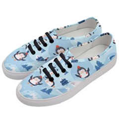 Christmas-seamless-pattern-with-penguin Women s Classic Low Top Sneakers