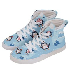 Christmas-seamless-pattern-with-penguin Women s Hi-Top Skate Sneakers