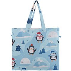 Christmas-seamless-pattern-with-penguin Canvas Travel Bag