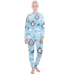 Christmas-seamless-pattern-with-penguin Women s Lounge Set