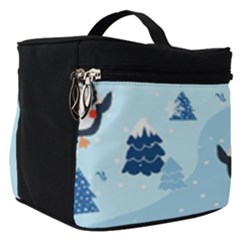 Christmas-seamless-pattern-with-penguin Make Up Travel Bag (Small)