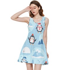 Christmas-seamless-pattern-with-penguin Inside Out Racerback Dress by Grandong