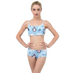 Christmas-seamless-pattern-with-penguin Layered Top Bikini Set